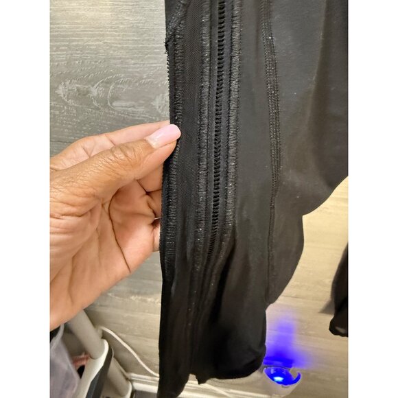 Athleta Womens Black High-Waist Mesh Panel Leggings S Stretchy Activewear - Picture 3 of 12